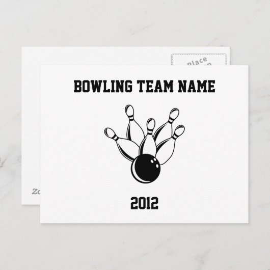 Zehn Button Bowling, Bowling Team Name, 2012 Postkarte (Vorne/Hinten)
