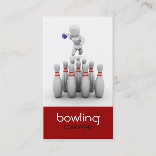 Zehn Button Bowling Business Card Visitenkarte (Vorderseite)