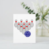 Zehn Button Bowling Einladungen (Stehend Vorderseite)