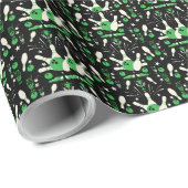 Zehn Button Bowling Geburtstagsgeschenk Geschenkpapier (Rolleneckpunkt)