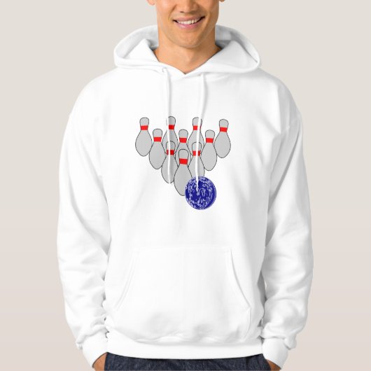 Zehn Button Bowling Mens Hoodie (Vorderseite)
