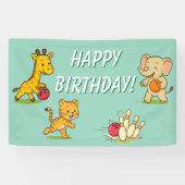 Zehn Button Bowling Party Feier Signatur Dekoratio Banner (Horizontal)