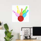 Zehn Button Bowling Poster (Heimbüro)