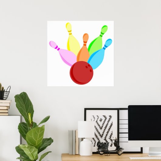 Zehn Button Bowling Poster (Heimbüro)