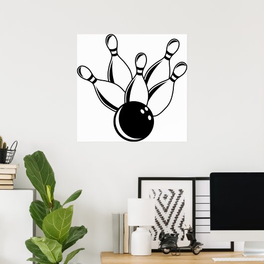 Zehn Button Bowling Poster (Heimbüro)
