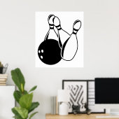 Zehn Button Bowling Poster (Heimbüro)