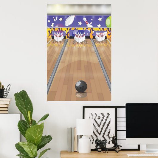 Zehn-Button-Bowling Poster (Heimbüro)