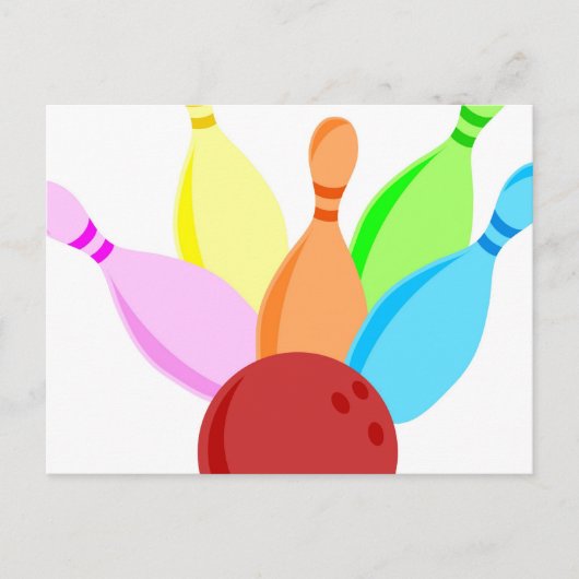 Zehn Button Bowling Postkarte (Vorderseite)