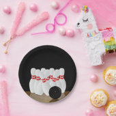 Zehn Button Bowling Strike Pappteller (Party)