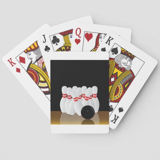 Zehn Button Bowling Strike Spielkarten (Rückseite)