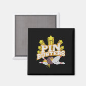 Zehn Button Bowling Team Graphic Button Busters Magnet (Vorderseite/Rückseite)