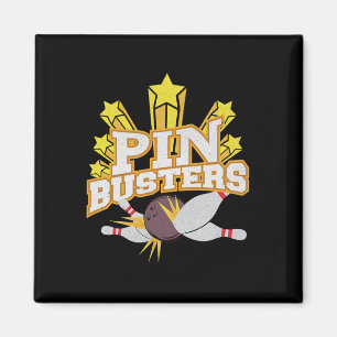 Zehn Button Bowling Team Graphic Button Busters Magnet