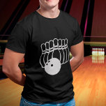 Zehn Button Bowling Team Logo T-Shirt<br><div class="desc">Ein Rack von zehn Buttonen und Bowlingball. Ideal für Ihr Bowling-Team und alle Sportfans.</div>