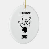 Zehn Button-Bowling, Team-Name, 2012 Keramik Ornament (Rechts)
