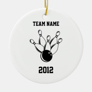Zehn Button-Bowling, Team-Name, 2012 Keramik Ornament
