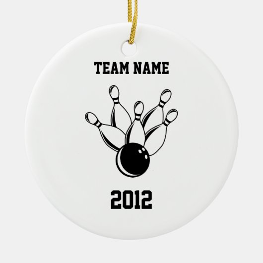 Zehn Button-Bowling, Team-Name, 2012 Keramik Ornament (Vorne)