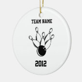 Zehn Button-Bowling, Team-Name, 2012 Keramik Ornament (Links)