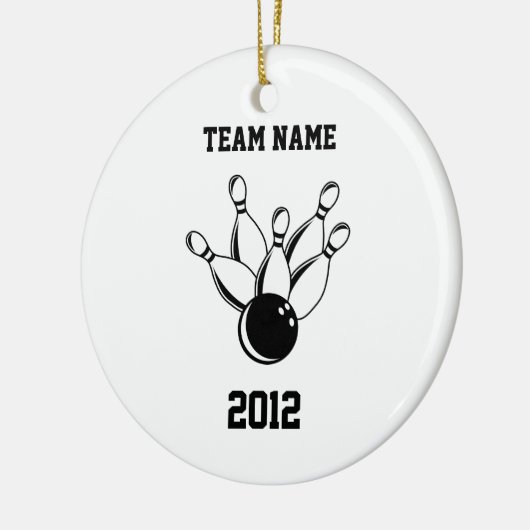 Zehn Button-Bowling, Team-Name, 2012 Keramik Ornament (Links)