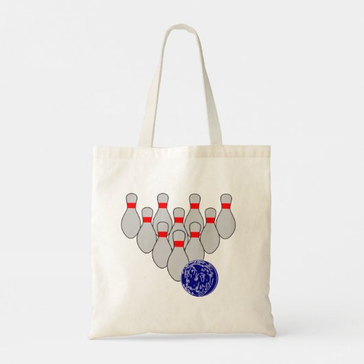 Zehn Button Bowling Tote Bag Tragetasche (Rückseite)