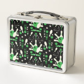 Zehn Button Bowling Wohngestaltung Metall Brotdose (Vorderseite)