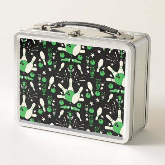 Zehn Button Bowling Wohngestaltung Metall Brotdose (Vorderseite)