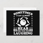 Zehn Button lacht Bowling Player Zitat Bowling Ges Postkarte (Vorne/Hinten)