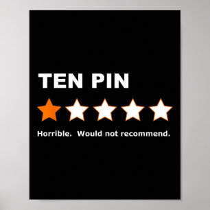 Zehn Buttone Ein Star Review Funny Bowling für Bow Poster