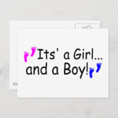 Zehn davon ein Mädchen und ein Baby Footprints Postkarte (Vorne/Hinten)