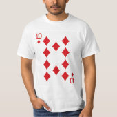 Zehn Diamanten spielen Karte T-Shirt (Vorderseite)