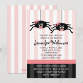 Zehn Einladungen für Pink Spider Baby Shower (Vorne/Hinten)