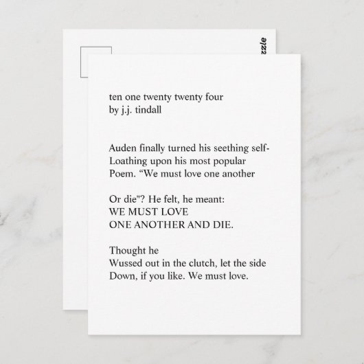 zehn einundzwanzig vierundzwanzig Postkarten (Vorne/Hinten)