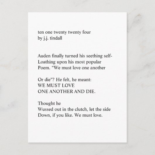 zehn einundzwanzig vierundzwanzig Postkarten (Vorderseite)