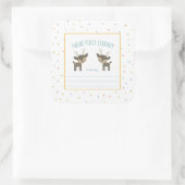 Zehn erste Bibliothek, Zwillingswild, Waldtier Quadratischer Aufkleber (Tasche)