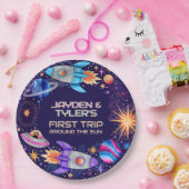 Zehn erste Reise um die Sonnenstrahlen im Weltraum Pappteller (Party)