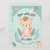 Zehn Es ist ein Junge! | Kinderdusche Einladung (Vorne/Hinten)