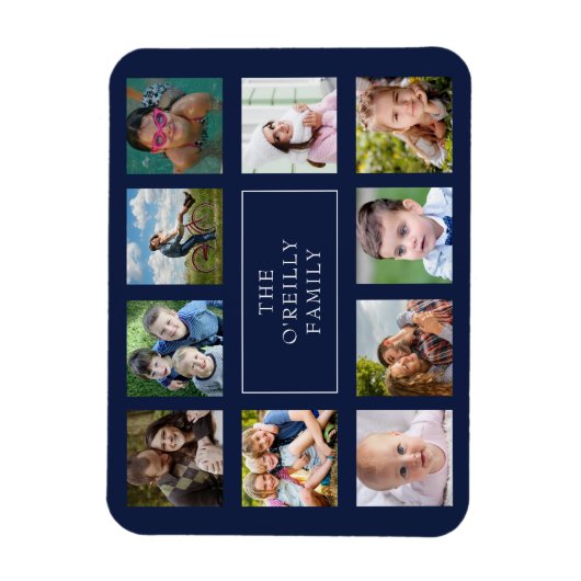 Zehn Familienfoto Collage Custom Magnet (Vertikal)