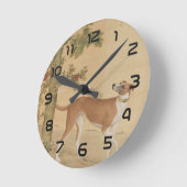 Zehn feine Hunde - Gelbgelber Leopard Runde Wanduhr (Winkel)