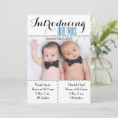 Zehn Foto Geburtshinweis Zwillingsschwester Ankündigung (Stehend Vorderseite)