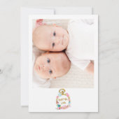 Zehn Fotos beobachten Alice in Onederland Geburtst Einladung (Rückseite)