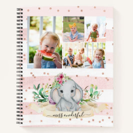 Zehn Fotos Collage Miss Onederful Baby Elephant Notizblock