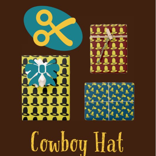 Zehn Gallon Cowboy Hats Geschenkpapier Set