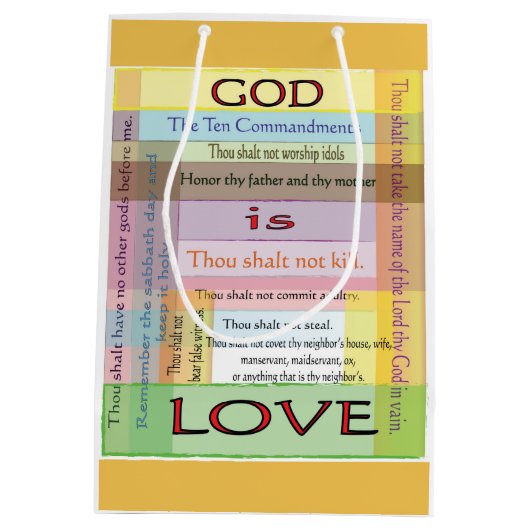 Zehn Gebot-Geschenk-Taschen Mittlere Geschenktüte (Rückseite)