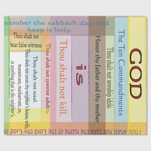 Zehn Gebot-Packpapier Geschenkpapier (Flach)