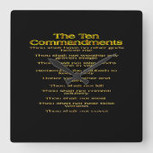 Zehn Gebote 01 Quadratische Wanduhr (Vorderseite)