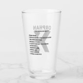 Zehn Gebote Becher Glas (Rückseite)