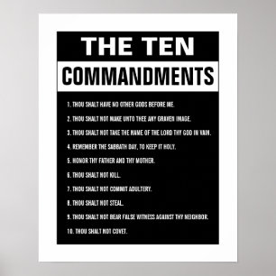 Zehn Gebote Bible Verse Christlich Religiöse Poster