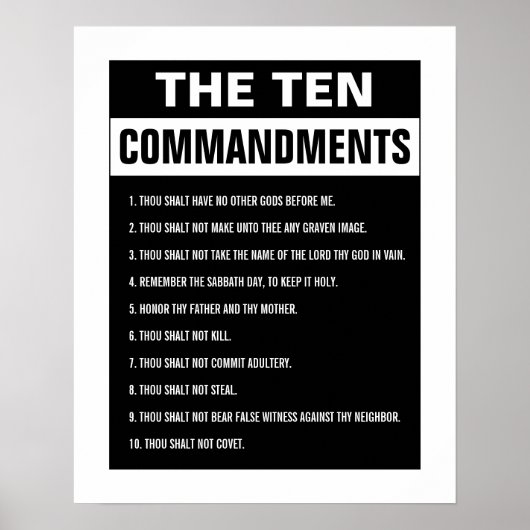 Zehn Gebote Bible Verse Christlich Religiöse Poster (Vorne)