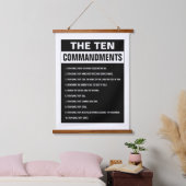 Zehn Gebote Bible Verse Christlich Religiöse Wandteppich Mit Holzrahmen (Schlafzimmer)