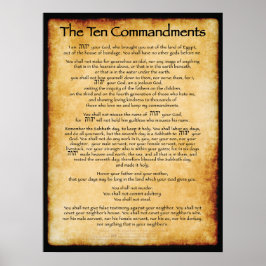 Zehn Gebote - braun Poster