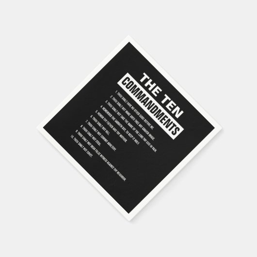 Zehn Gebote Christliches religiöses Verse Serviette (Ecke)